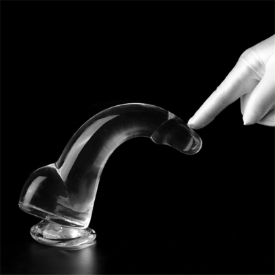 Realist Clear Dildo 8.6 inch Transparent Small Glans Big Thick Dildo with Suction Cup Flexible Jelly Penis Dong Sex To