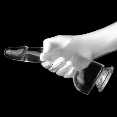 Realist Clear Dildo 8.6 inch Transparent Small Glans Big Thick Dildo with Suction Cup Flexible Jelly Penis Dong Sex To