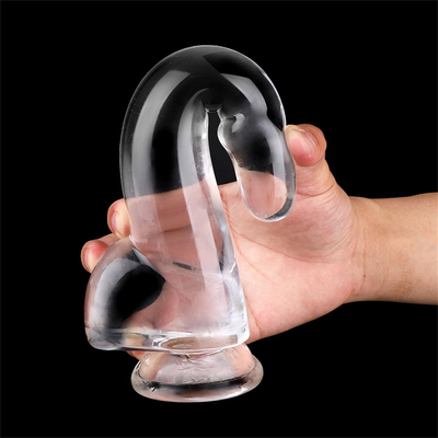 Realist Clear Dildo 8.6 inch Transparent Small Glans Big Thick Dildo with Suction Cup Flexible Jelly Penis Dong Sex To
