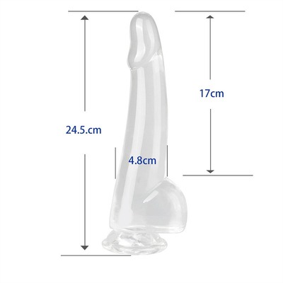 Realist Clear Dildo 8.6 inch Transparent Small Glans Big Thick Dildo with Suction Cup Flexible Jelly Penis Dong Sex To
