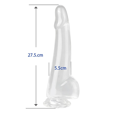 Realist Clear Dildo 8.6 inch Transparent Small Glans Big Thick Dildo with Suction Cup Flexible Jelly Penis Dong Sex To