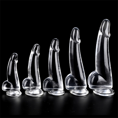 Realist Clear Dildo 8.6 inch Transparent Small Glans Big Thick Dildo with Suction Cup Flexible Jelly Penis Dong Sex To
