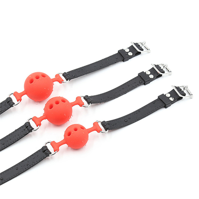 Silicone Ball Gag, Ném miệng bằng dây đai silicone cho người lớn chơi