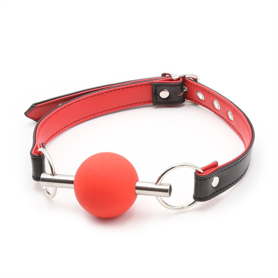 Người lớn SM Bondage Gear miệng Ball Gag với PU da dây chuyền Fetish cặp vợ chồng giữ đồ chơi