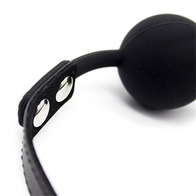 Khóa đồ chơi trò chơi dành cho người lớn Fetish Silicone miệng Gag Ball Pu Da Bondage Restraints Hồng Đỏ Màu đen
