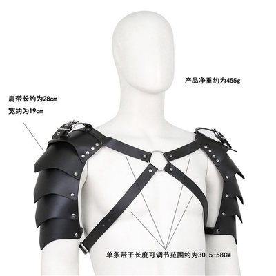 Thiết kế mới nhất tuyệt vời BDSM Bondage Fetish Đàn ông đeo dây đeo vai Da giả Gay Đen ngực dây đeo