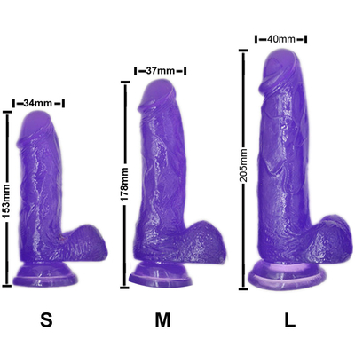 Dildos thực tế cảm thấy như da tinh khiết Dildos với cốc hút để chơi không tay