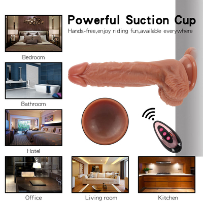 Động cơ Đẩy Động Realist Dildo With Suction Cup Phụ nữ thủ dâm Nhiệt hóa dương vật điều khiển từ xa Dick Big Dildo