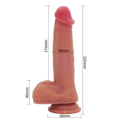 Telescopic Rechargeable Rotating Thrusting Dildo Vibrator Women Sex Toys Silicone Realist Big Dark Brown Dildo (Thiên liệu tình dục nữ)