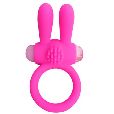Chiếc nhẫn thỏ đực Vibrator Chiếc nhẫn dương vật với hạt để kích thích thêm